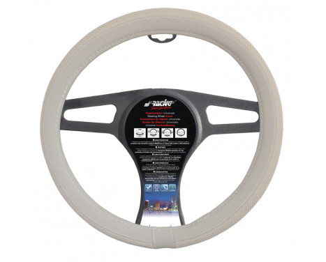 Simoni Racing Steering Wheel Cover 500 White Faux Leather