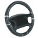 Simoni ​Racing Steering Wheel Cover Black/Chrome Artificial Leather, Thumbnail 2
