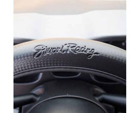 Simoni Racing Steering Wheel Cover Carbon-Look - 37-39cm - Black, Image 3