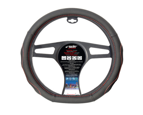 Simoni Racing Steering Wheel Cover Compe Flat Bottom Black/Red