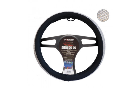 Simoni Racing Steering Wheel Cover Diamonds Black Artificial Leather