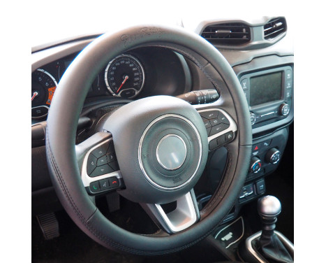 Simoni Racing Steering Wheel Cover Easy Black - 37-39cm - Black Eco-Leather, Image 2