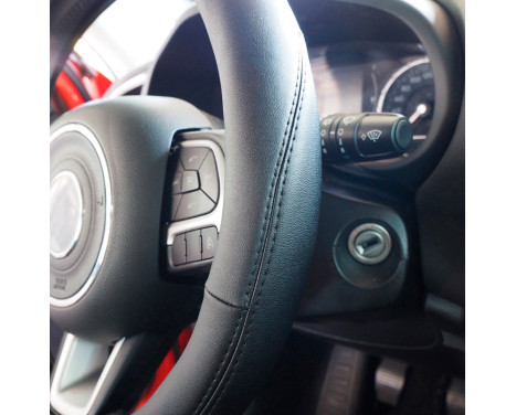 Simoni Racing Steering Wheel Cover Easy Black - 37-39cm - Black Eco-Leather, Image 3