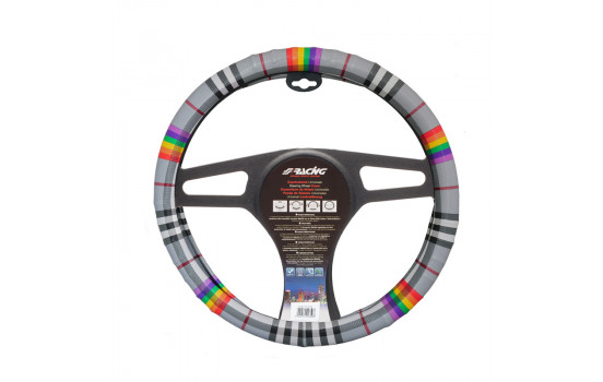 Simoni Racing Steering wheel cover Fancy - 37-39cm - Multi-color Eco-Leather