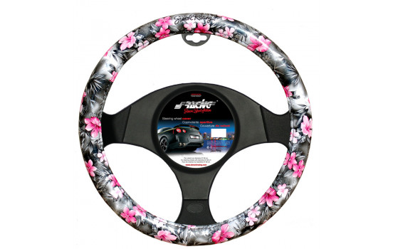 Simoni Racing Steering Wheel Cover Flower Black/Pink