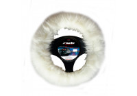 Simoni Racing Steering Wheel Cover Fluffy Fur White
