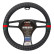 Simoni Racing Steering wheel cover G-Style- 37-39cm - Black/Red/Green Eco-Leather