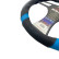Simoni Racing Steering wheel cover Good Vibe B - 37-39cm - Black Eco-Leather, Microfiber, Carbon look, Blue, Thumbnail 3