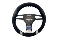 Simoni Racing Steering wheel cover Good Vibe G - 37-39cm - Black Eco-Leather, Microfiber, Carbon look, Gray