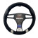 Simoni Racing Steering wheel cover Good Vibe G - 37-39cm - Black Eco-Leather, Microfiber, Carbon look, Gray