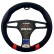 Simoni Racing Steering wheel cover Good Vibe R - 37-39cm - Black Eco-Leather, Microfiber, Carbon look, Red A