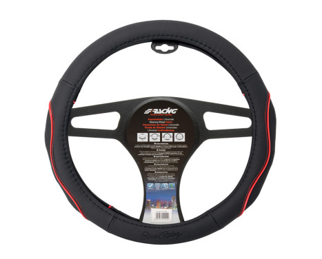 Simoni Racing Steering wheel cover Pretty Black - 37-39cm - Black Eco-Leather