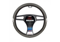 Simoni Racing Steering Wheel Cover Silver Skulls Black Leatherette