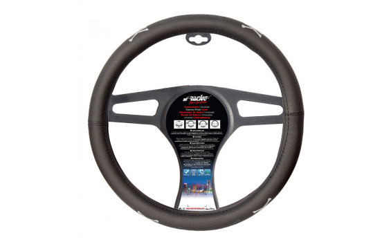 Simoni Racing Steering Wheel Cover Skull Black Artificial Leather