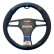 Simoni Racing Steering Wheel Cover Sporty - 37-39cm - Black Eco-Leather, Microfiber, Carbon look Blue 12 hours
