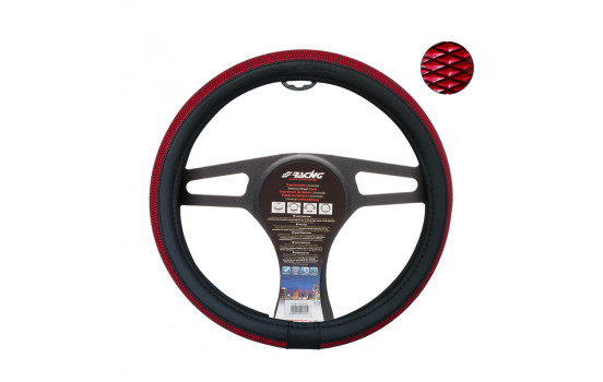 Simoni Racing Steering Wheel Cover Trap Red Black/Red Artificial Leather