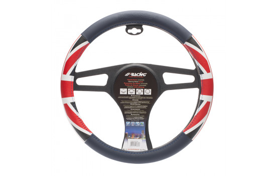 Simoni Racing Steering Wheel Cover UK Flag Blue/Red/White Leatherette