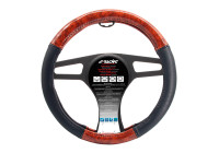 Simoni Racing Steering Wheel Cover Wood - Black Eco-Leather - 37-39cm
