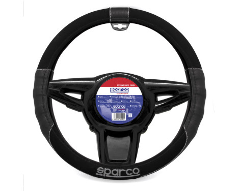 Sparco Steering wheel cover Sport 3 Flat Bottom Black/Grey, Image 2