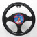 Universal steering wheel cover - Black / Chrome rim