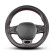 Universal steering wheel cover Classic - Black perforated PVC leather + Red stitching (lace closure), Thumbnail 2