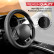 Universal steering wheel cover Classic - Black PVC leather + Black stitching (lace closure), Thumbnail 6