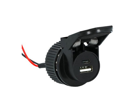 Carpoint Flush-mounted socket USB-A + USB-C 12/24V