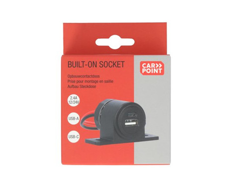 Carpoint Surface-mounted socket USB-A + USB-C 12/24V, Image 3