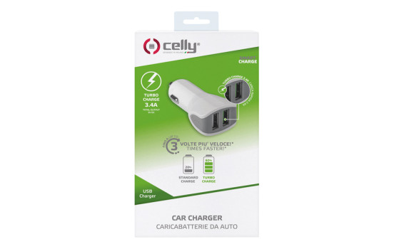 Celly Car Charger 2 USB 3.4A white, Image 2