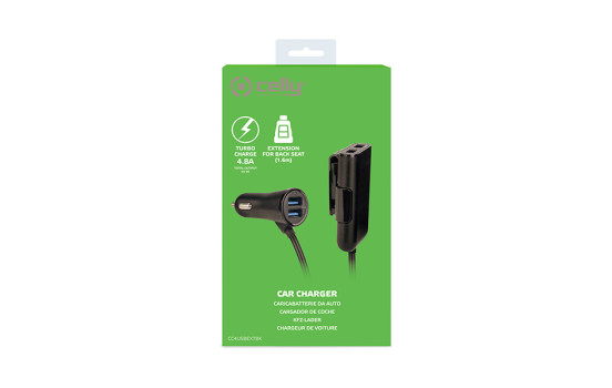 Celly Car charger extend 4 USB black