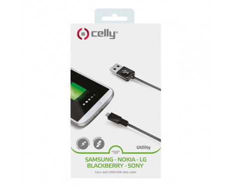 Celly Data cable micro usb 1 meter black, Image 2
