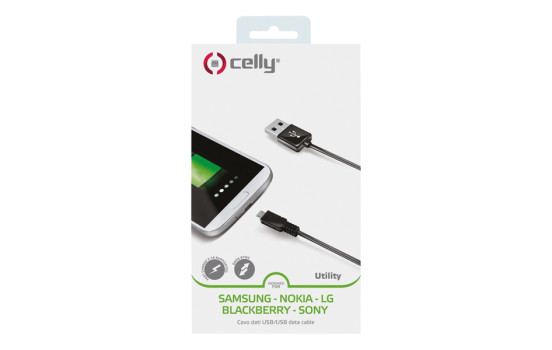 Celly Data cable micro usb 1 meter black, Image 2