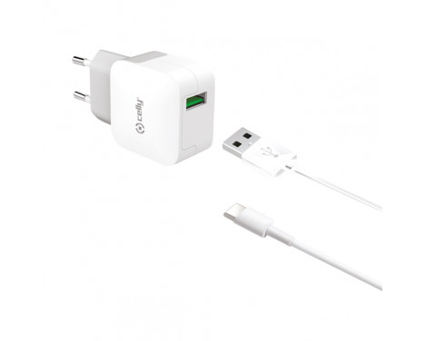 Celly home charger USB-C 2.4A White