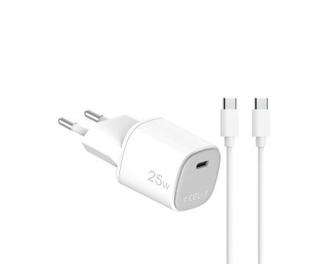 Celly Home charger + USB-C > USB-C cable 25W