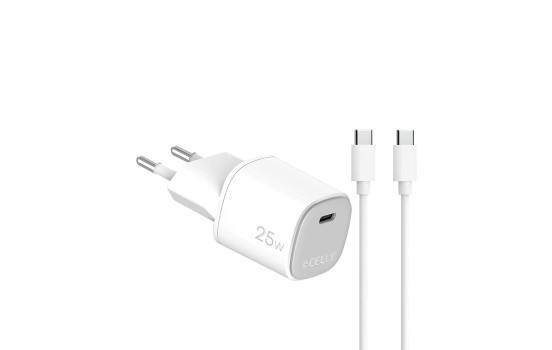 Celly Home charger + USB-C > USB-C cable 25W