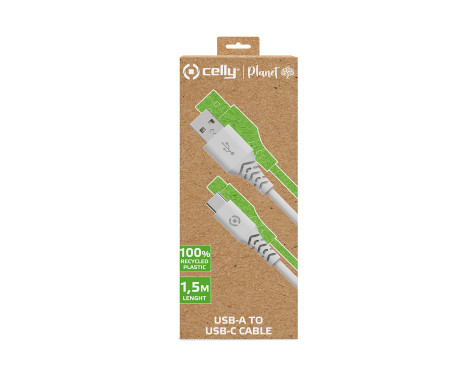 Celly Planet USB-A > USB-C Cable White 1.5 meters, Image 2