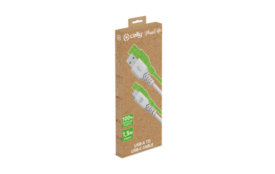 Celly Planet USB-A > USB-C Cable White 1.5 meters, Image 3