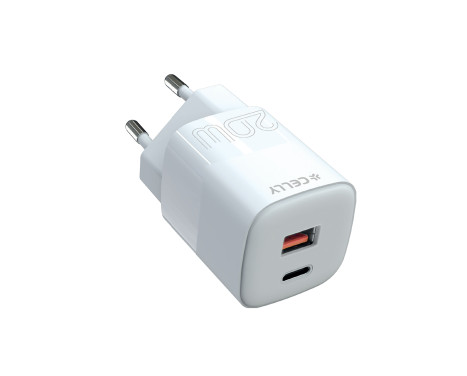 Celly Travel Charger USB/USB-C 20W white, Image 2