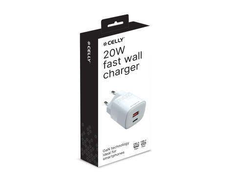 Celly Travel Charger USB/USB-C 20W white, Image 3