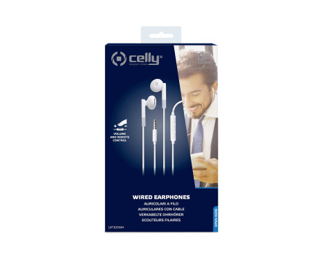 Celly UP300 Stereo Earphones 3.5mm White