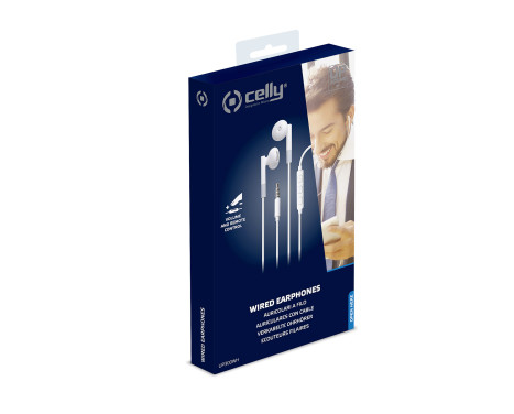 Celly UP300 Stereo Earphones 3.5mm White, Image 4