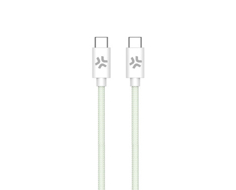 Celly USB-C > USB-C Cotton Braided Cable 1.5 meters Green