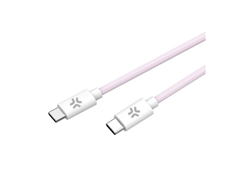 Celly USB-C > USB-C Cotton Braided Cable 1.5 meters Pink