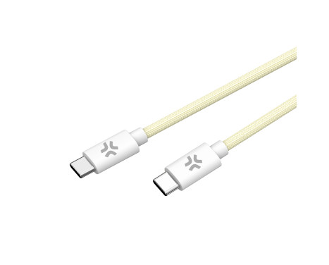 Celly USB-C > USB-C Cotton Braided Cable 1.5 meters Yellow, Image 2