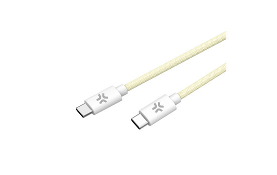 Celly USB-C > USB-C Cotton Braided Cable 1.5 meters Yellow, Image 2