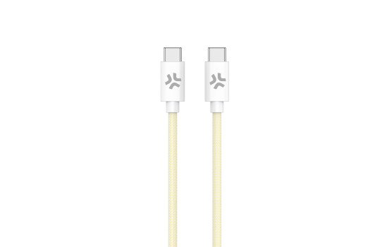 Celly USB-C > USB-C Cotton Braided Cable 1.5 meters Yellow, Image 3