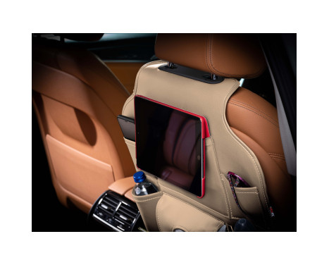 Universal Car Seat Organizer - Beige PVC Leather, Image 3