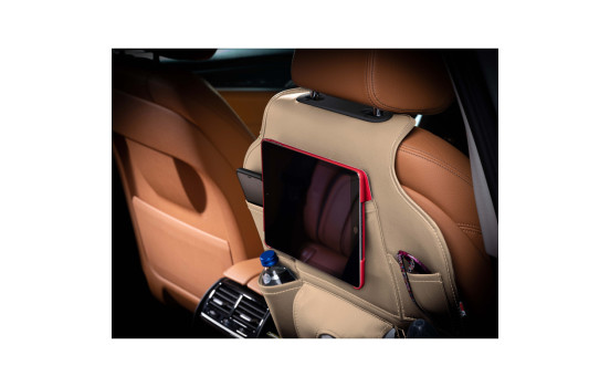 Universal Car Seat Organizer - Beige PVC Leather, Image 3