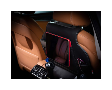 Universal Car Seat Organizer - Black PVC Leather, Image 3