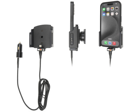 Apple iPhone 15 / 15 Pro, Active adjustable holder with 12V USB SIG plug 70-83mm, Image 2